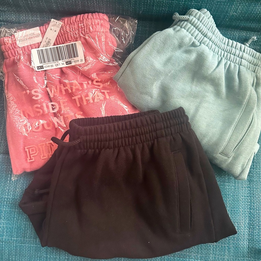 Pink/Victoria Secret Ivy Fleece Rolled Hem Shorts